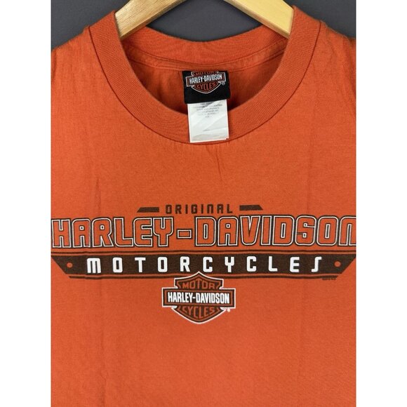 Vintage Y2K Harley Davidson Century Medina Ohio Live Ride 1 American Flag Orange - Picture 5 of 9